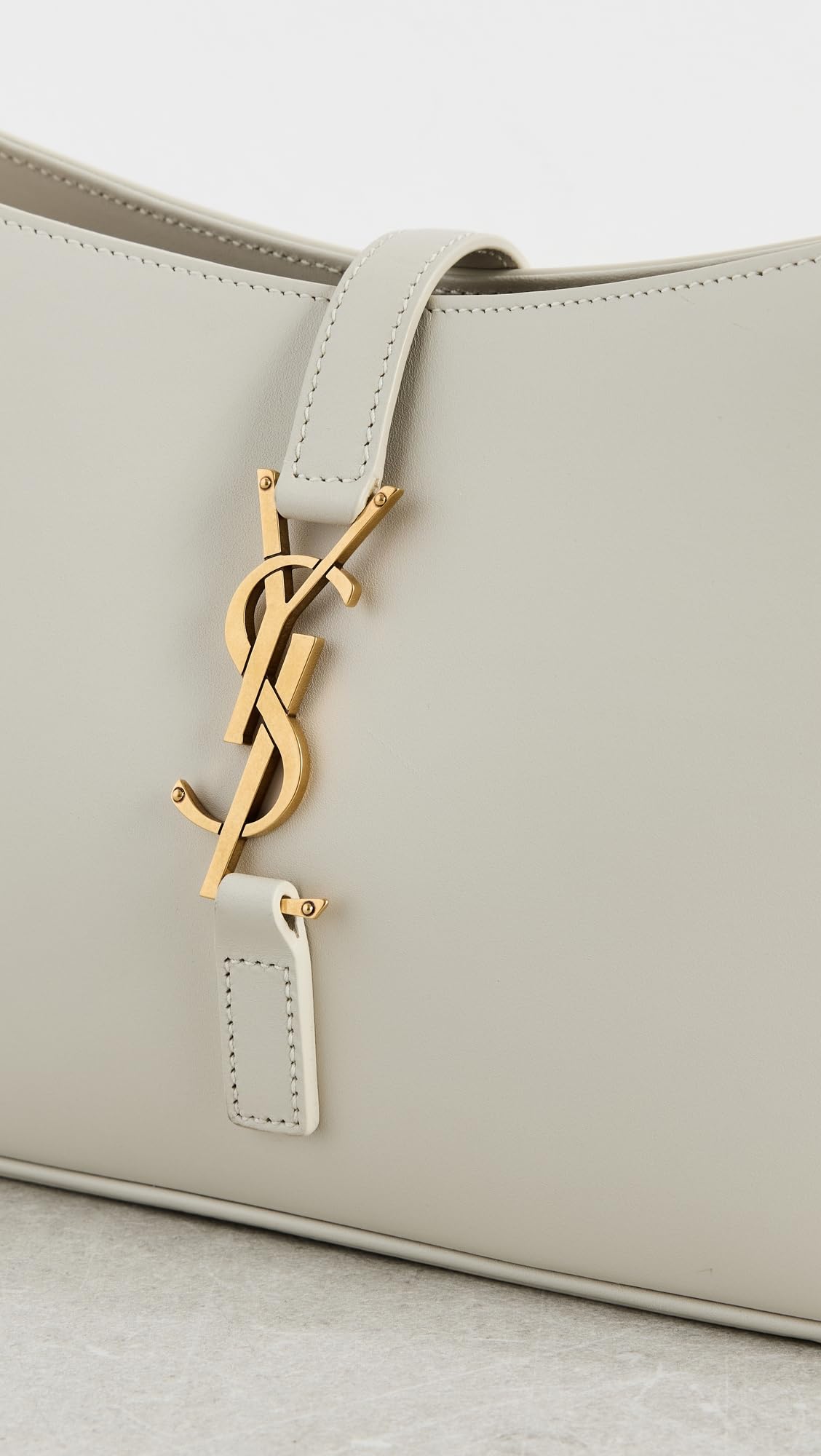 YSL Pre-Loved White Leather Le5 A7 Shoulder Bag