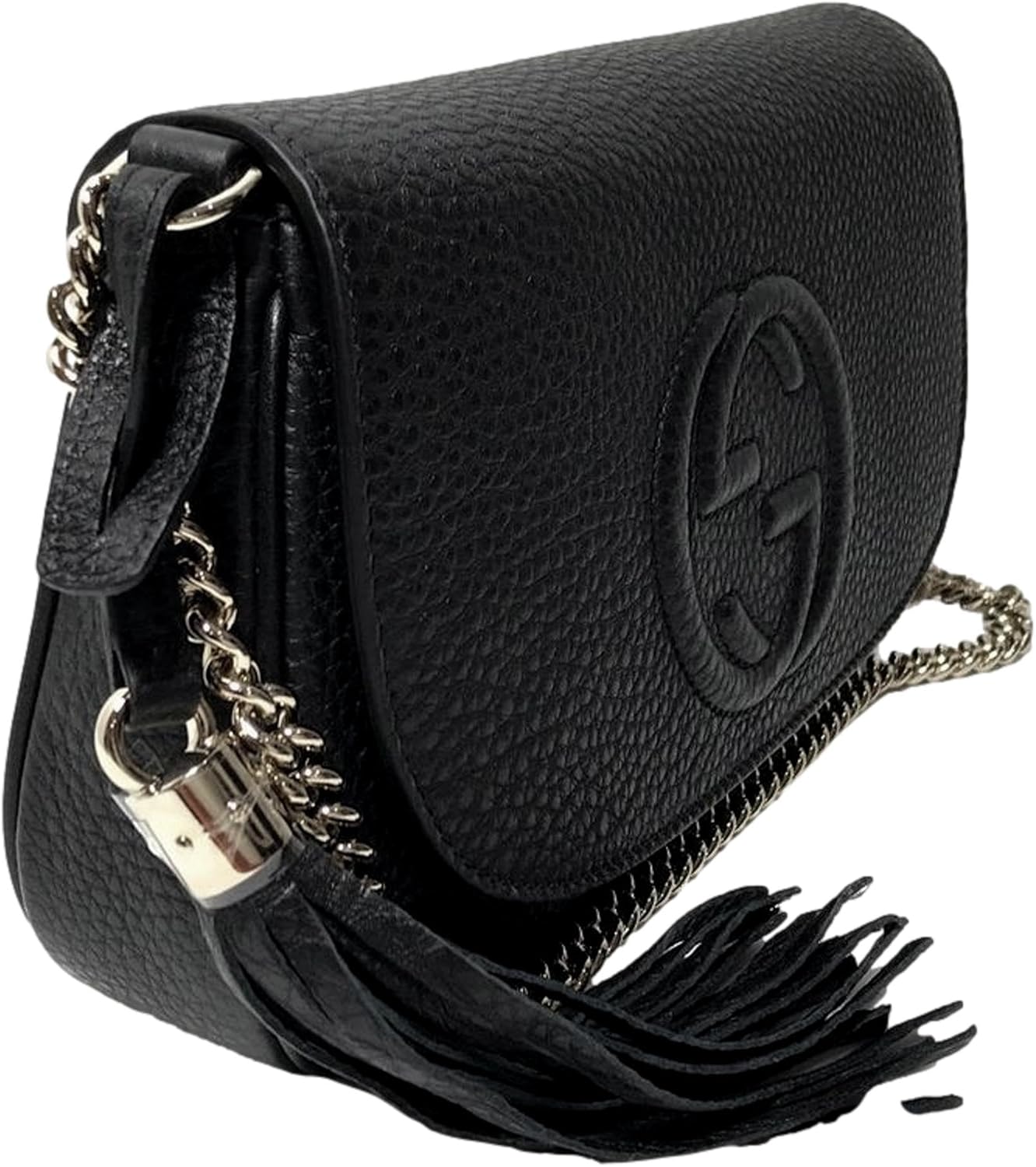 Gucci Soho Black Leather Flap Shoulder Bag