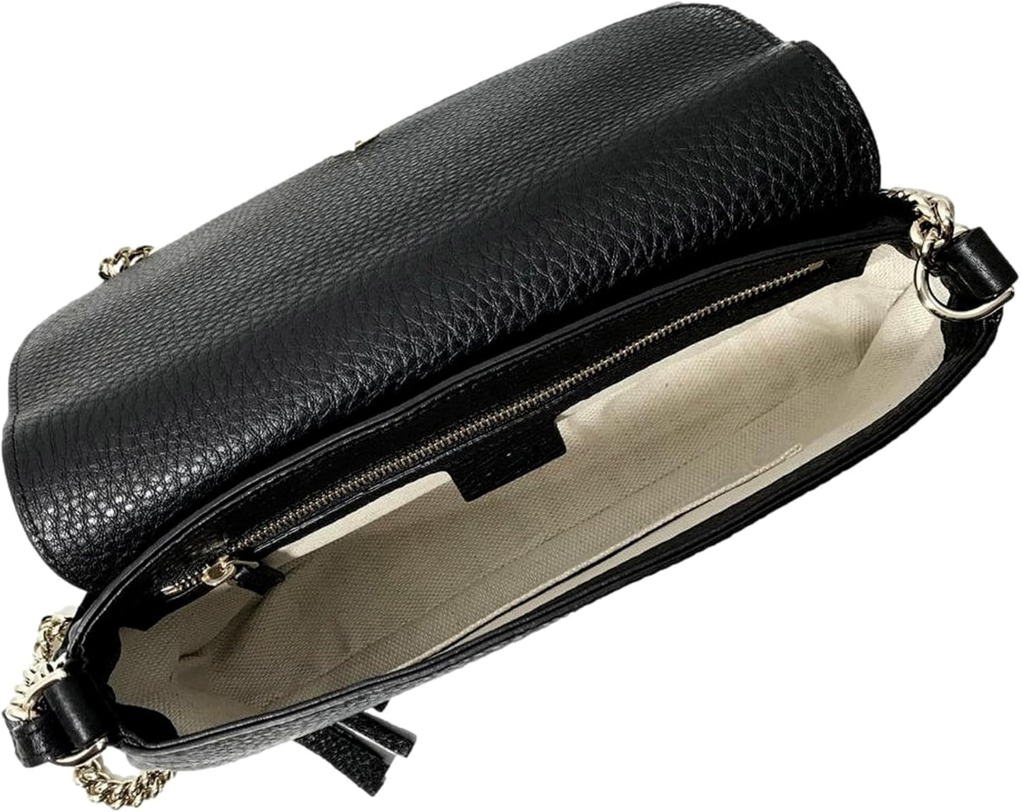 Gucci Soho Black Leather Flap Shoulder Bag