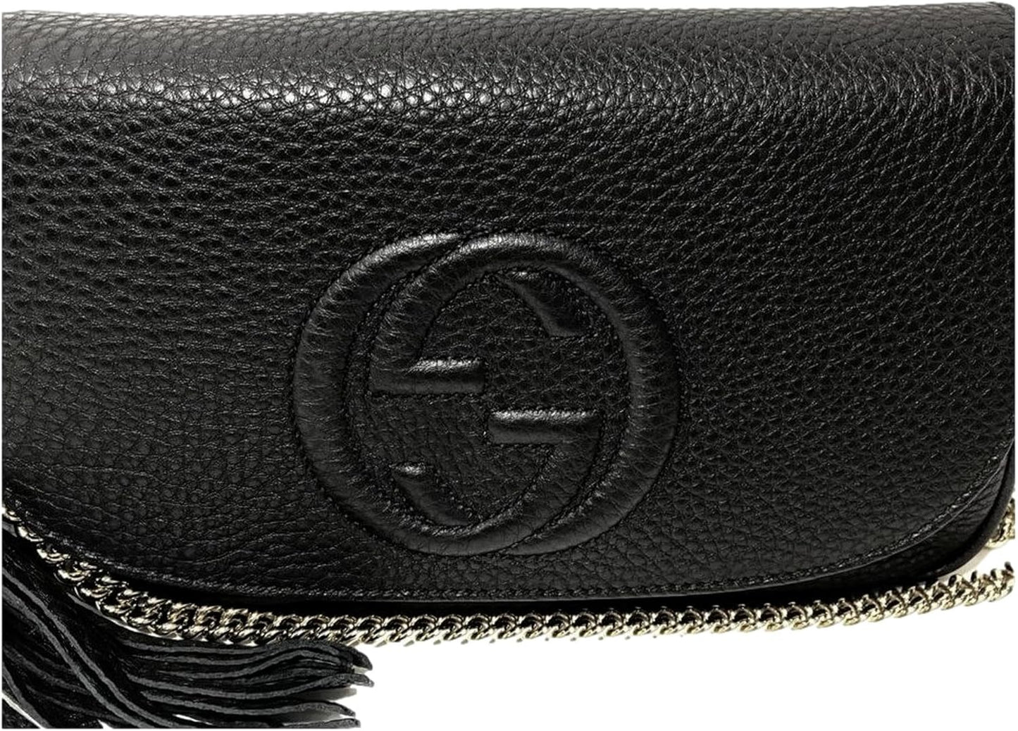Gucci Soho Black Leather Flap Shoulder Bag