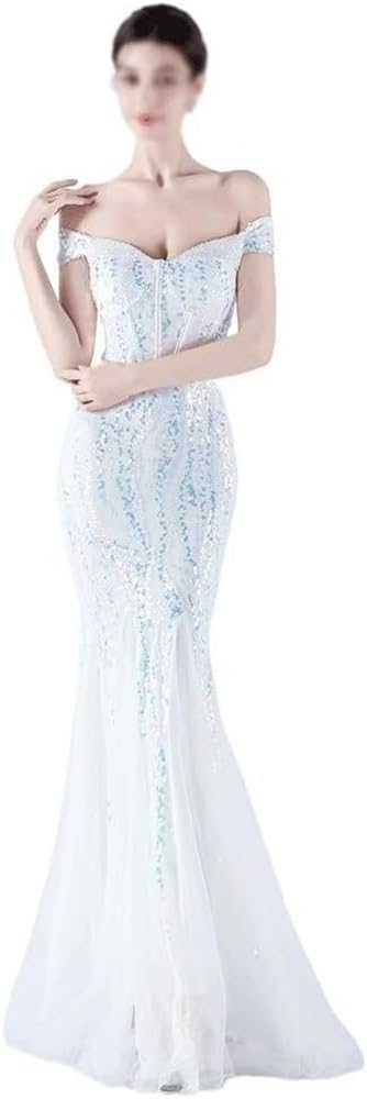 White Off-Shoulder Mermaid Wedding Dress