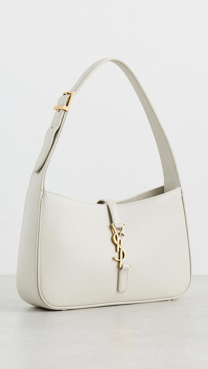 YSL Pre-Loved White Leather Le5 A7 Shoulder Bag