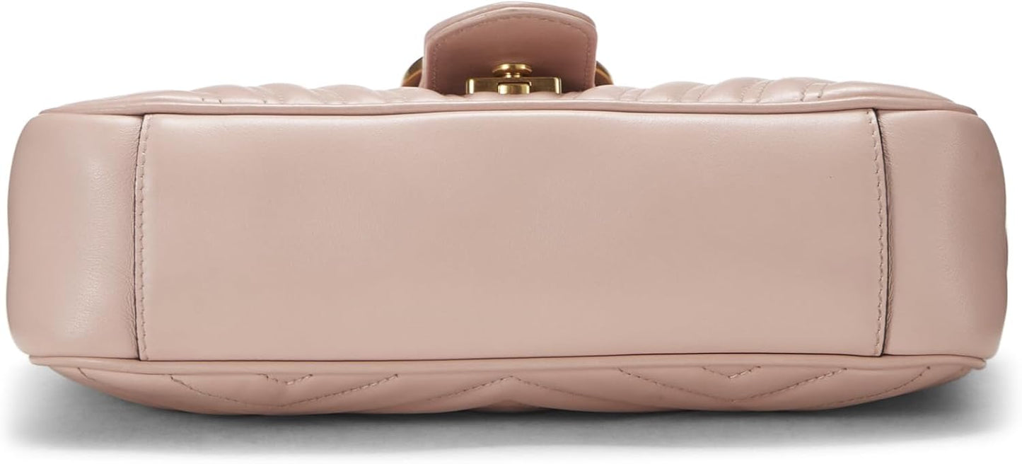 Pre-Loved Pink Leather GG Marmont Shoulder Bag Small, Pink