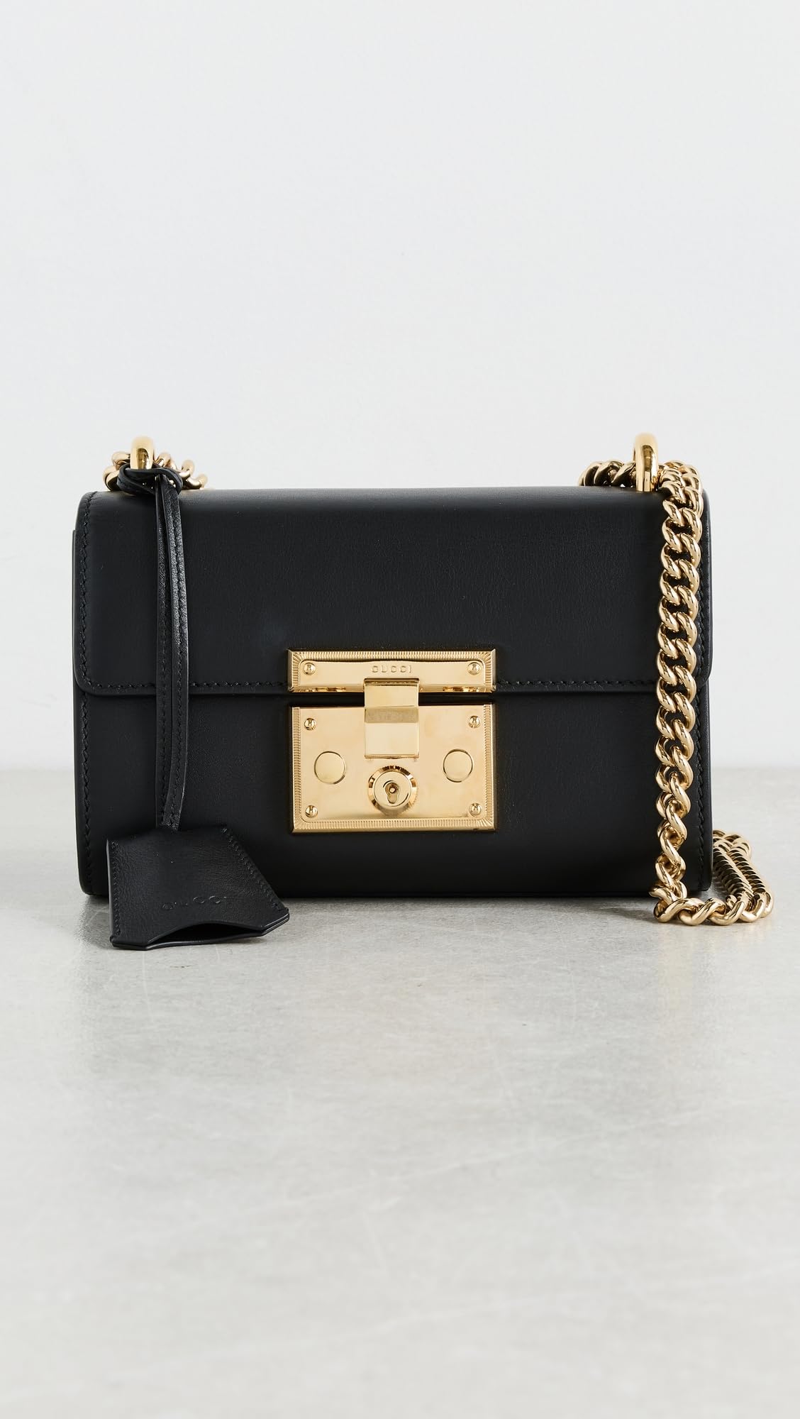 Gucci Black Leather Padlock Shoulder Bag