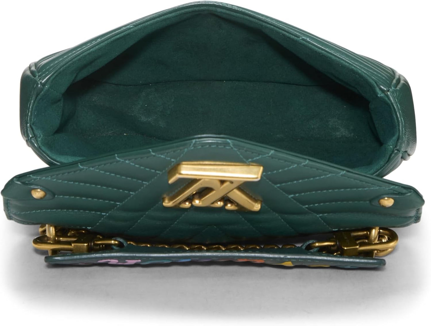 Pre-Loved Green Calfskin New Wave Shoulder Bag, Green