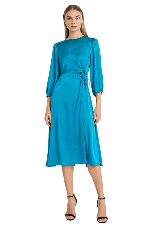 Donna Morgan Women's Long Sleeve Midi Wrap Dress