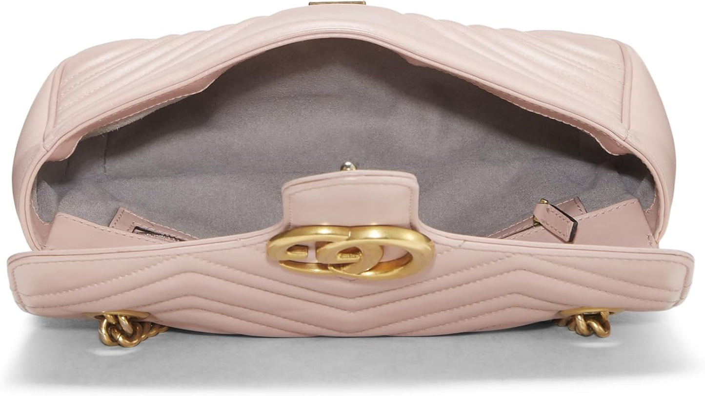 Pre-Loved Pink Leather GG Marmont Shoulder Bag Small, Pink