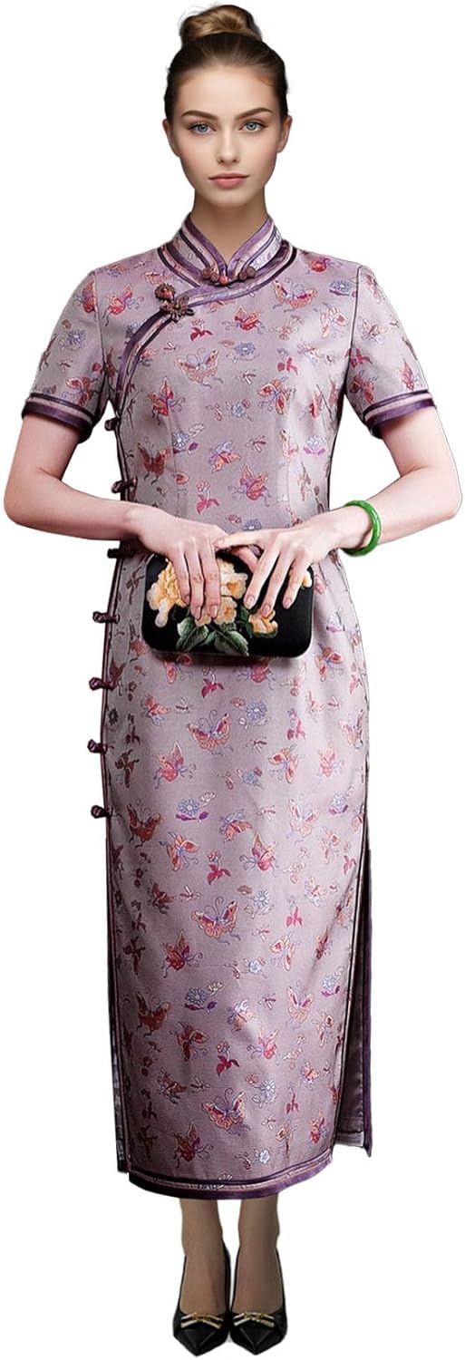 Silk Butterfly Cheongsam Dress – Women