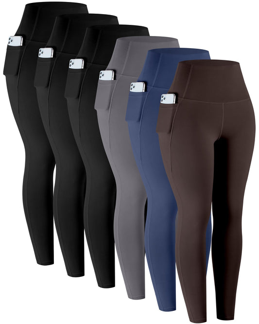 LZYVOO 6-Pack High-Waist Leggings with Pockets