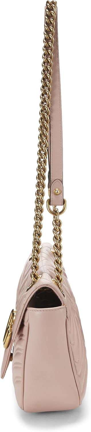 Pre-Loved Pink Leather GG Marmont Shoulder Bag Small, Pink