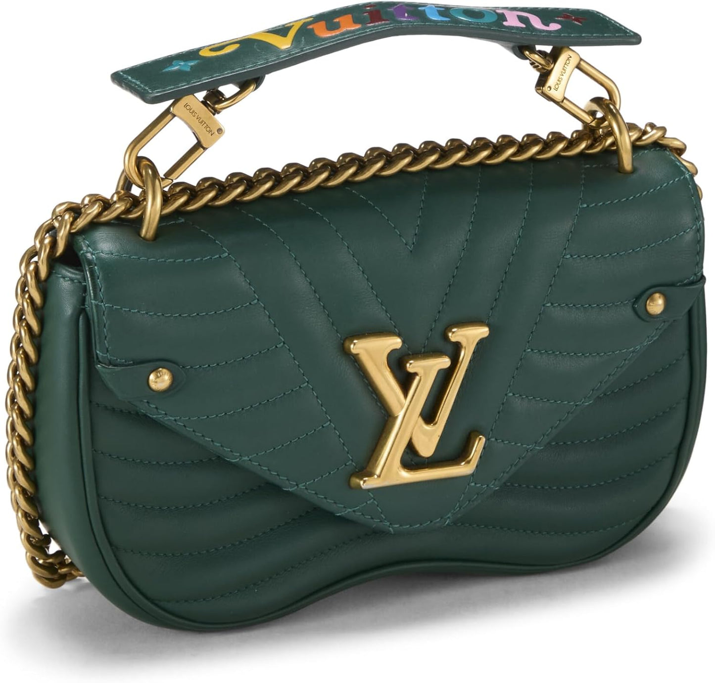 Pre-Loved Green Calfskin New Wave Shoulder Bag, Green