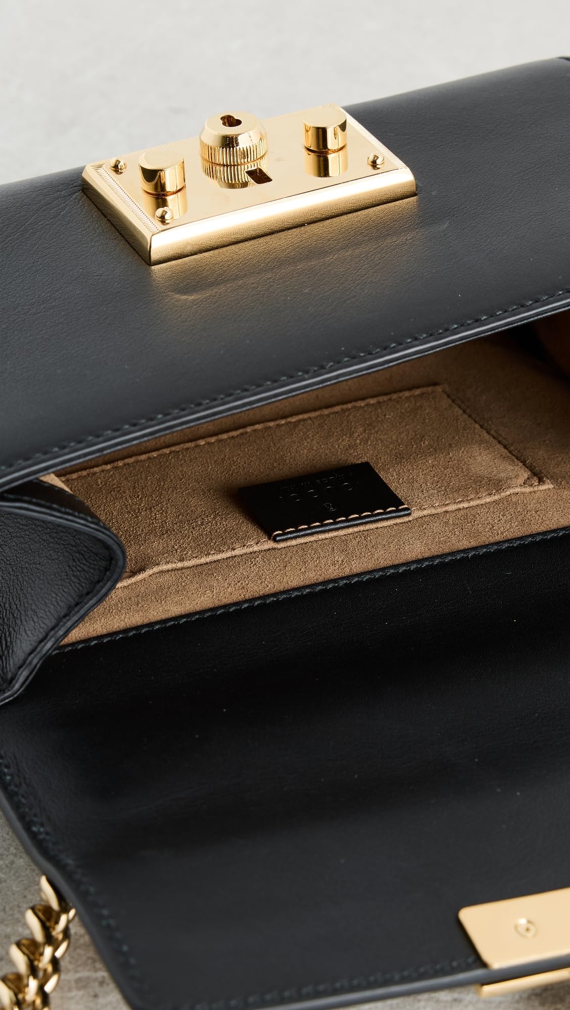 Gucci Black Leather Padlock Shoulder Bag