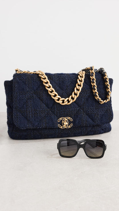 Chanel Women's Pre-Loved Maxi 19 Shoulder Bag, Tweed
