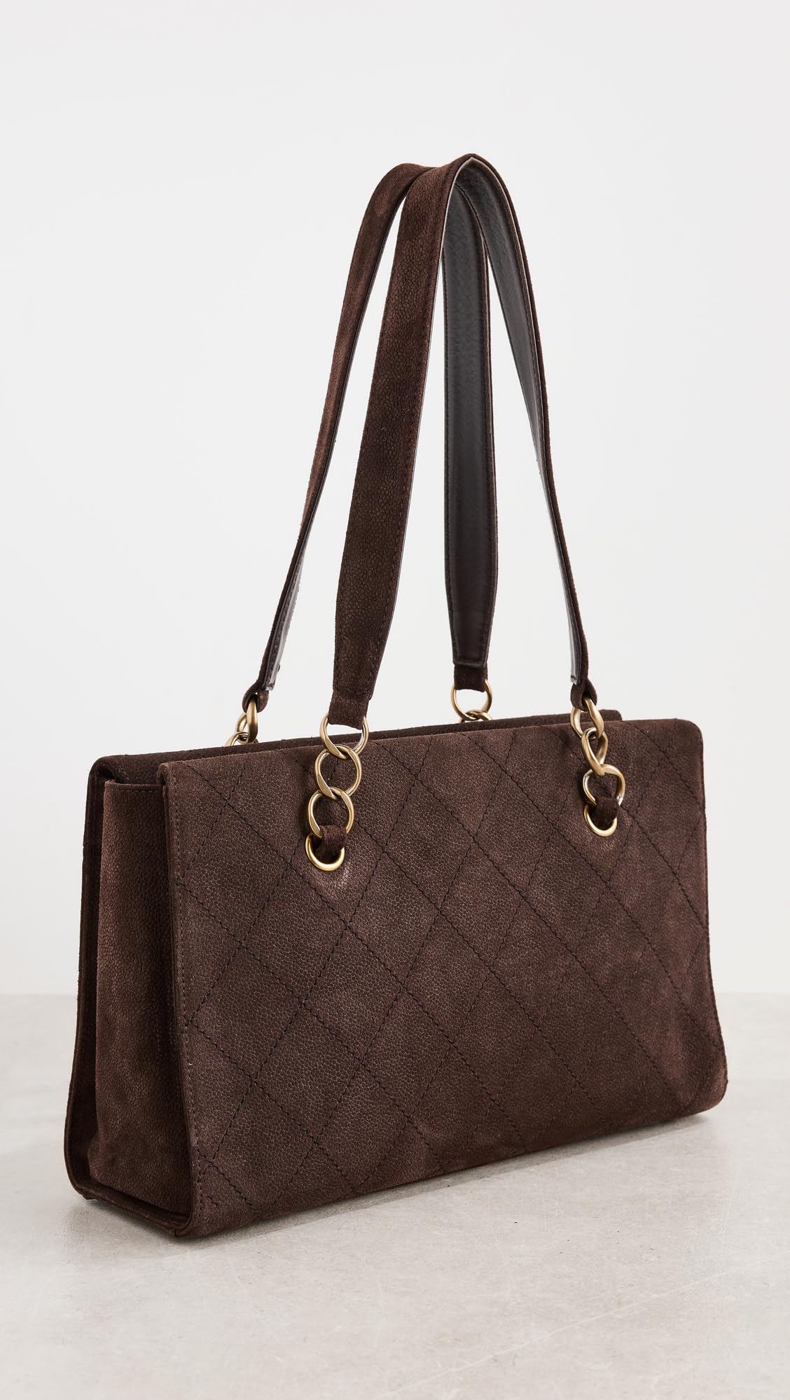 CHANEL Women's Pre-Loved Brown Suede Shoulder Bag
