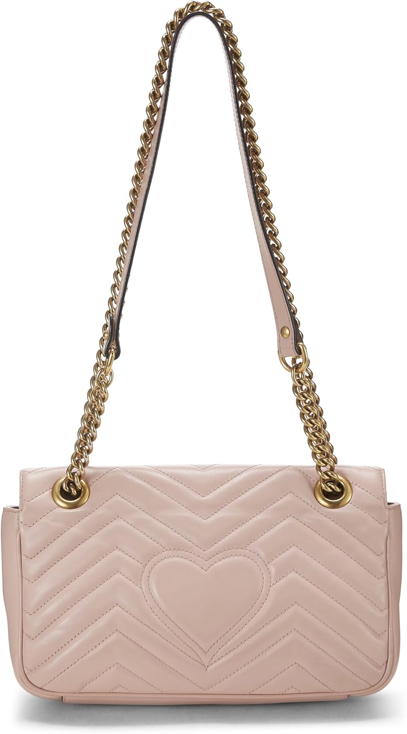 Pre-Loved Pink Leather GG Marmont Shoulder Bag Small, Pink