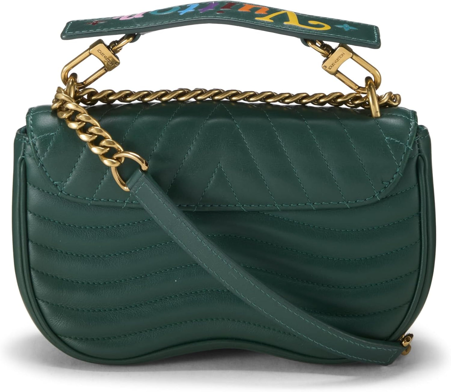 Pre-Loved Green Calfskin New Wave Shoulder Bag, Green